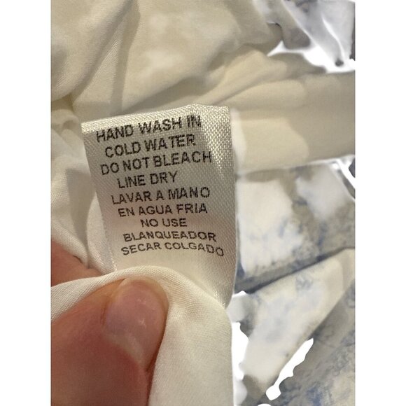 Entro Womens Blue & White Floral Puff Sleeve Mini V-Neck Dress - Size M EUC - Picture 8 of 8